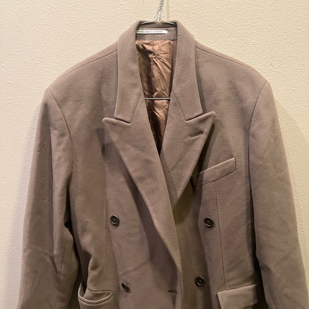 Vintage BOSS Hugo Boss Virgin Wool Long Double Breasted Trench Coat